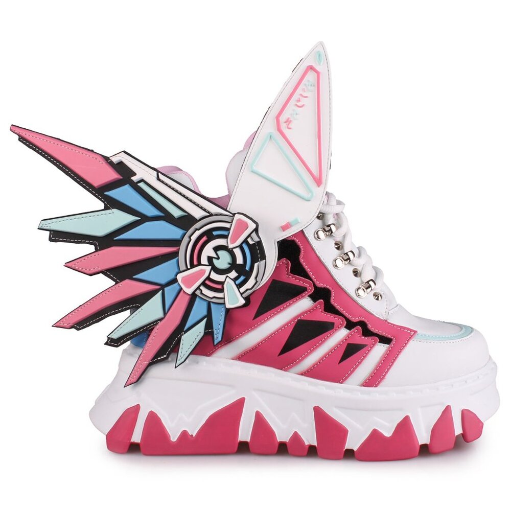 ANTHONY WANG - CYBER ANGEL Mech Pink Platform Sneakers